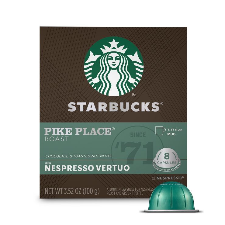 Starbucks Coffee Capsules for Nespresso Vertuo Machines — Medium Roast Pike Place Roast — 1 b... | Target