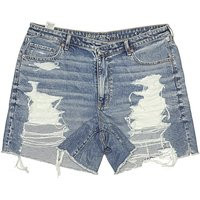 American Eagle Outfitters Denim Shorts: Blue Graphic Pattern Bottoms - Size 20 | ThredUp (US)