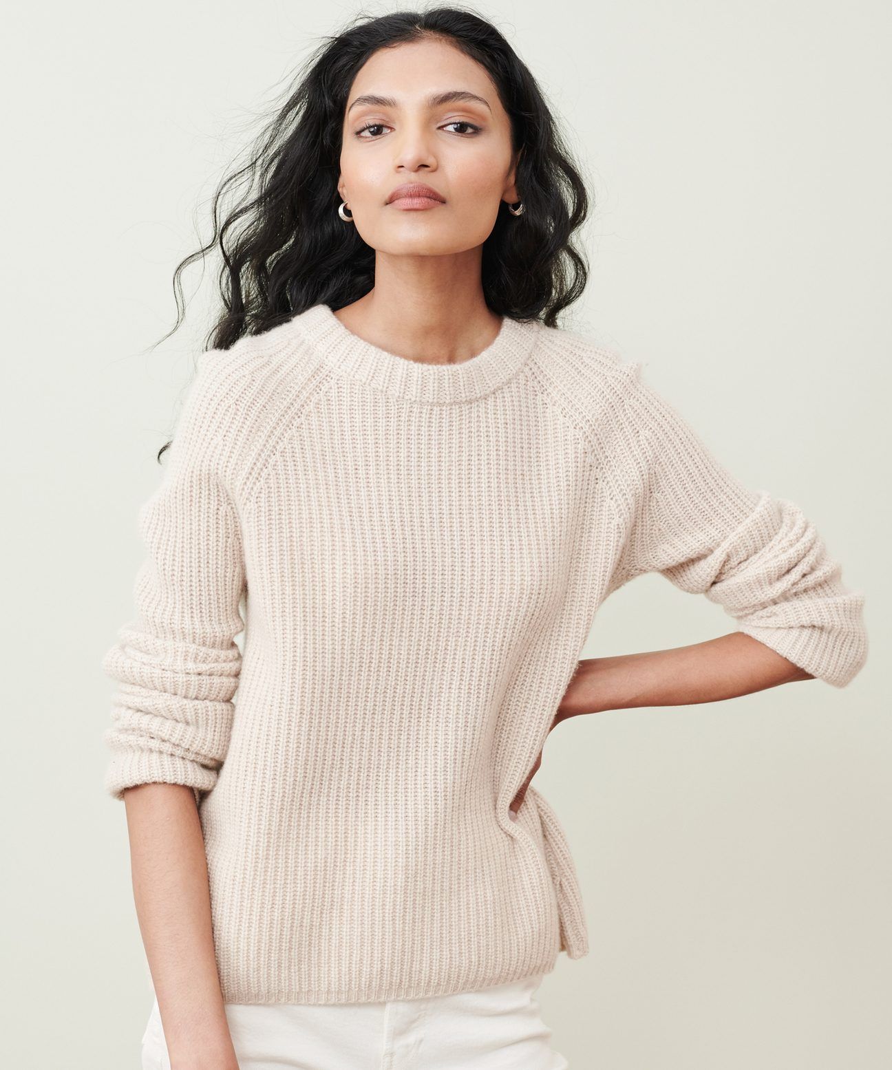 Cashmere Fisherman Sweater - Oatmeal | Jenni Kayne | Jenni Kayne