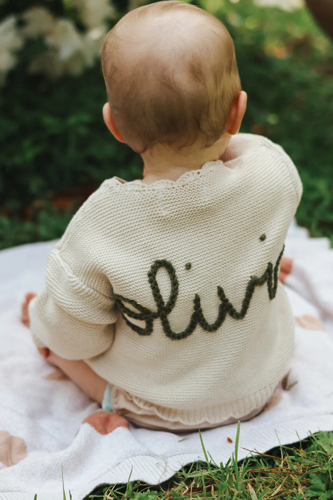 Personalised Beige Knit Baby Cardigan - Etsy | Etsy (US)