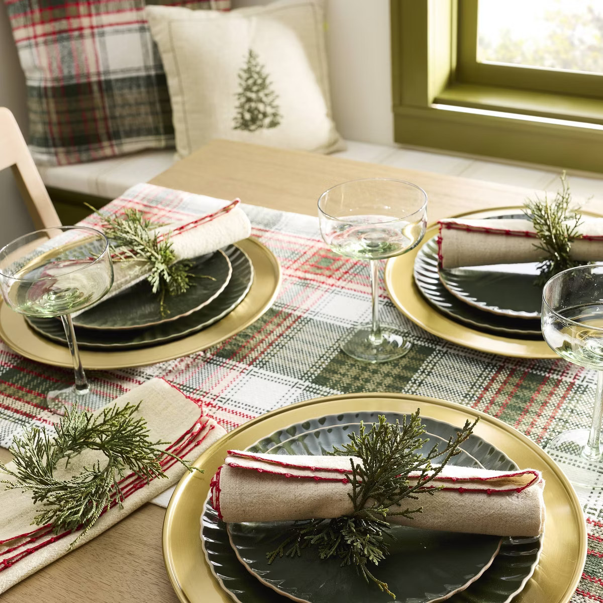 Faux Cypress Sprig Christmas Napkin Rings (Set of 4) - Hearth & Hand™ with Magnolia | Target
