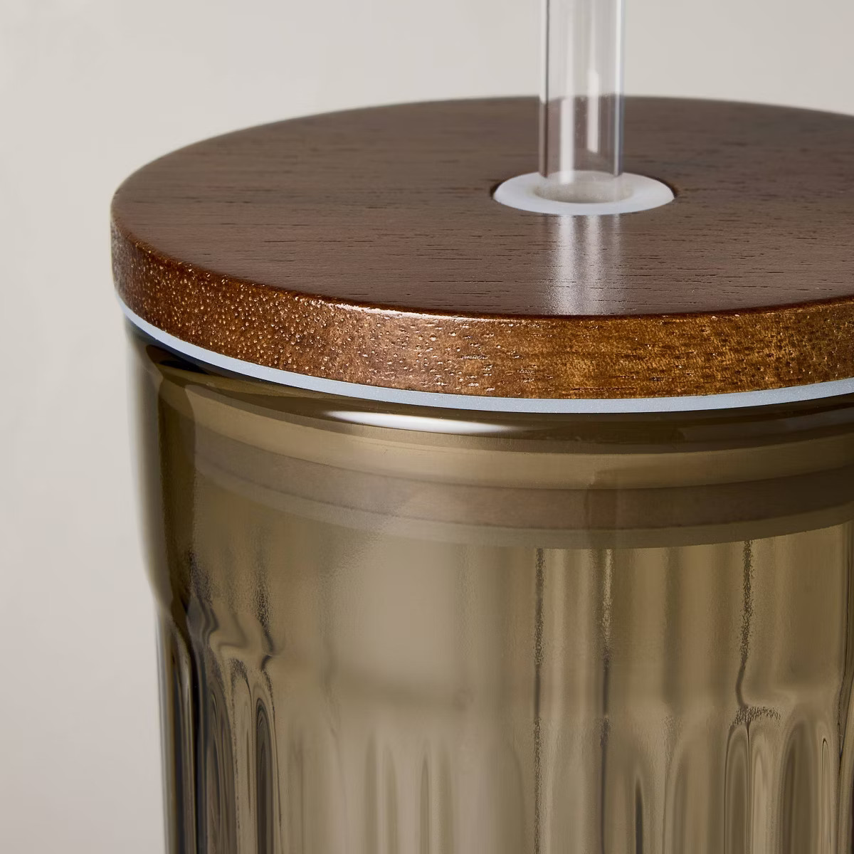 21oz Fluted Glass Tumbler with Wood Lid - Hearth & Hand™ with Magnolia | Target