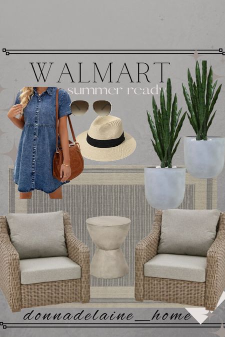 Walmart: summer finds! 
Love these outdoor chairs and concrete table. Beautiful combination! 
Affordable summer, budget friendly patio, ladies fashion 

#LTKHome #LTKFindsUnder50 #LTKSeasonal