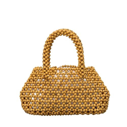 CerfoParlen Small Purses for Women Handmade Beaded Bag Women's Evening Handbags Top Handle Bags for Women (yellow) | Amazon (US)