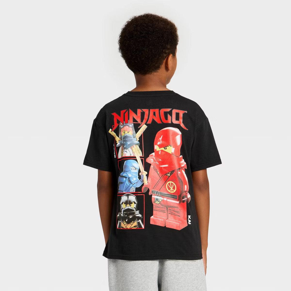 Boys' LEGO Ninjago Short Sleeve Front and Back Graphic T-Shirt - Black XS | Target