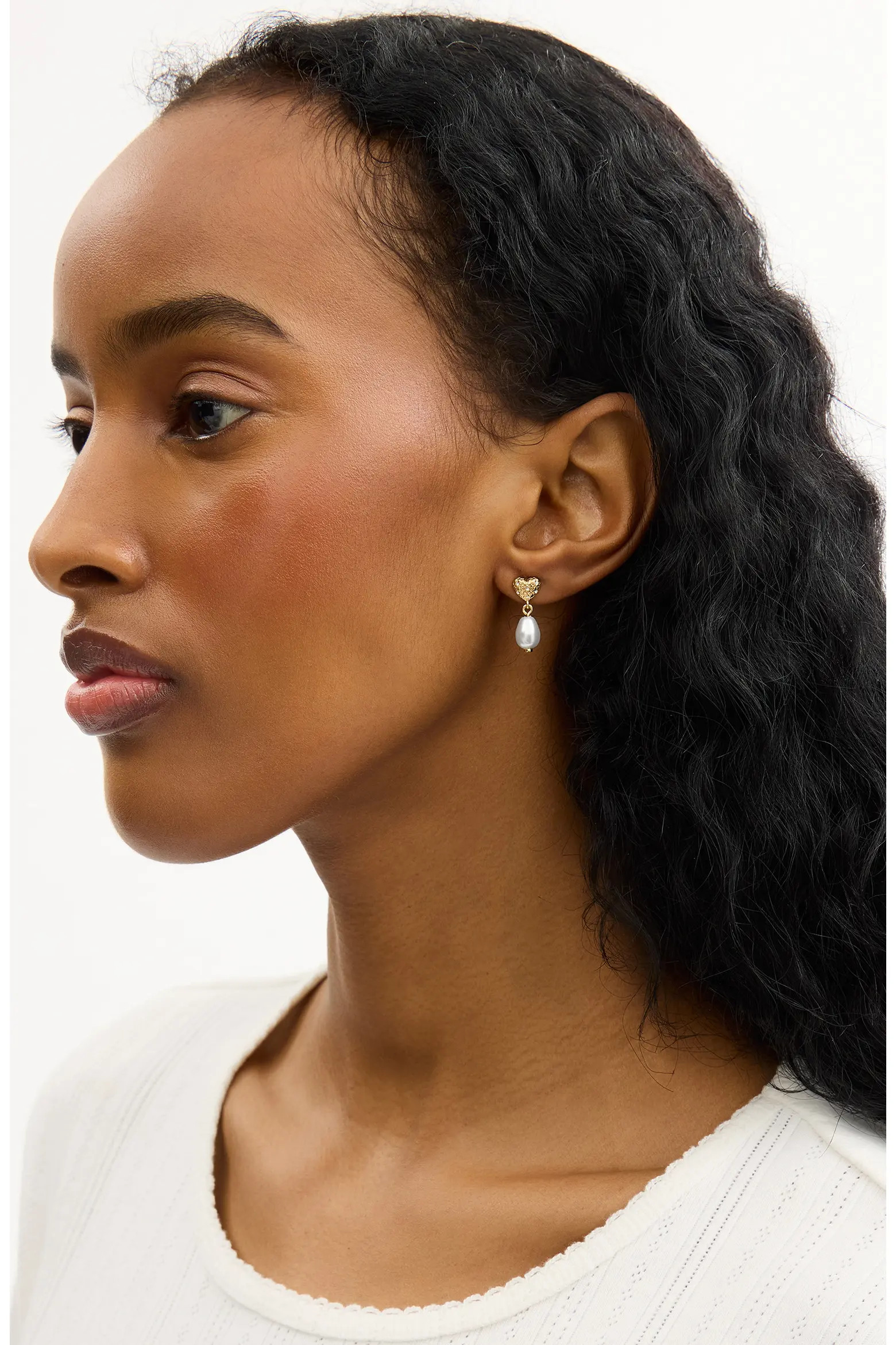 Signature C Quilted Heart Faux Pearl Drop Earrings (Women) | Nordstrom | Nordstrom