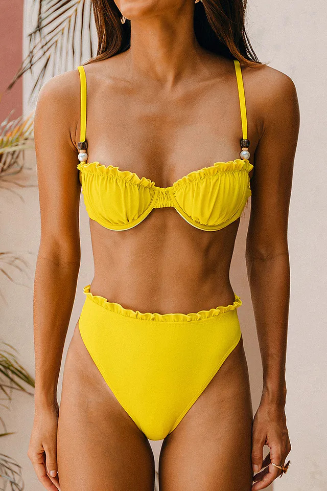 Daylilies Yellow Bikini Set | Cupshe US