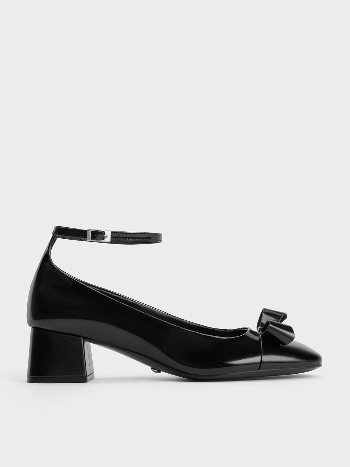 Leather Bow Ankle-Strap Pumps
    
         - Black Box | Charles & Keith US