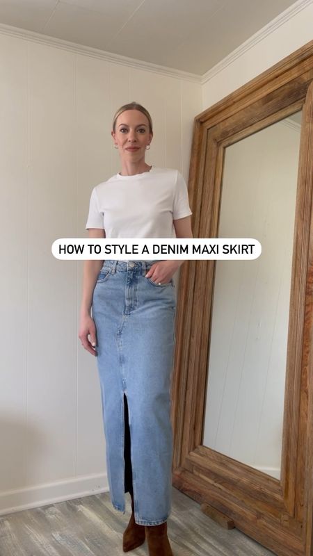 Denim maxi skirt outfit ideas - this one is so flattering and under $70 (wearing XS)

Spring fashion, denim skirt, classic style 

#LTKunder100 #LTKFind #LTKstyletip