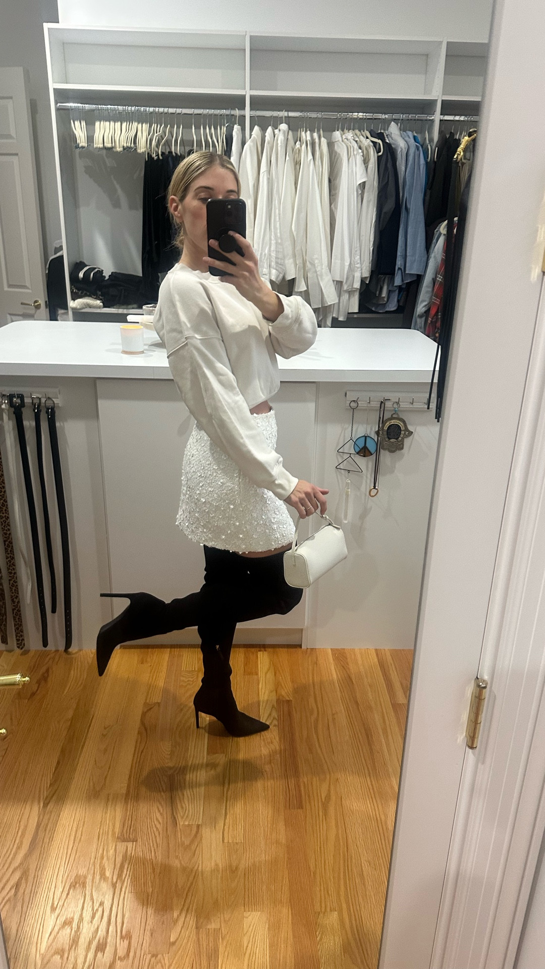 Winter white > High-low done with intention.
A white sequined skirt from last winter’s Zara collection — reimagined for day with a cropped sweatshirt for contrast. Tall black boots ground the sparkle, while a cream leather bag softens the palette. Effortless, unexpected, and perfectly off-duty chic.
Shop the edit: sequined skirts | cropped knits | tall black boots | cream bags | tonal layering #LTKstyle #quietluxury #winteredit #highlowstyle #modernfemininity

#LTKStyle #LTKFinds #LTKOutfit #LTKFashion #LTKUnder50 #LTKUnder100 #LTKSaleAlert #LTKTrend #LTKEdit #LTKStylist #LTKWinter #LTKChic #LTKInspired #LTKSeasonal #LTKEveryday #LTKWearToWork #LTKMama #LTKCasual #LTKFitCheck #LTKBasics #LTKLuxury #LTKEssentials #LTKNeutral #LTKHolidayStyle #LTKStreetStyle #OOTDShare #OutfitInspoDaily #DailyOutfitIdeas #ShoppableStyle #ShopMyLook



#LTKootd #LTKgrwm #LTKBeauty