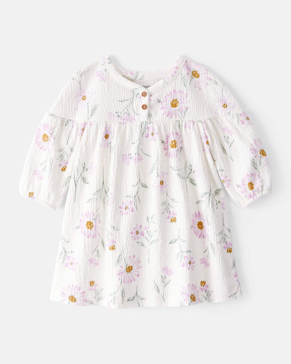 Baby Girl Floral Gauze Dress - White | Carter's Inc