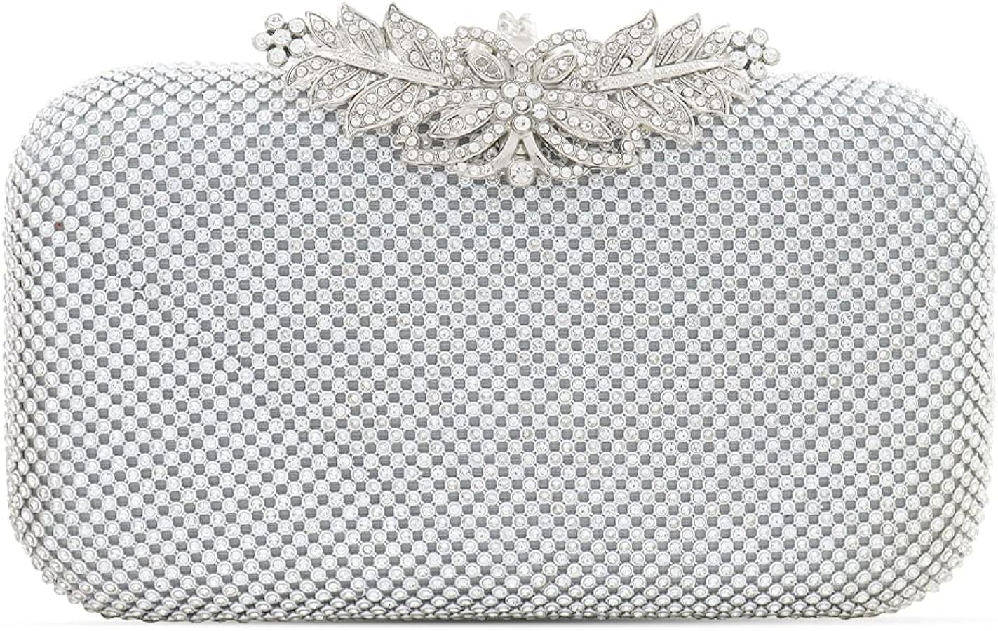 topfive Clutch Purses for Women Evening Bag Rhinestones Clutch Crystal Purse Party Bag with Flora... | Amazon (US)