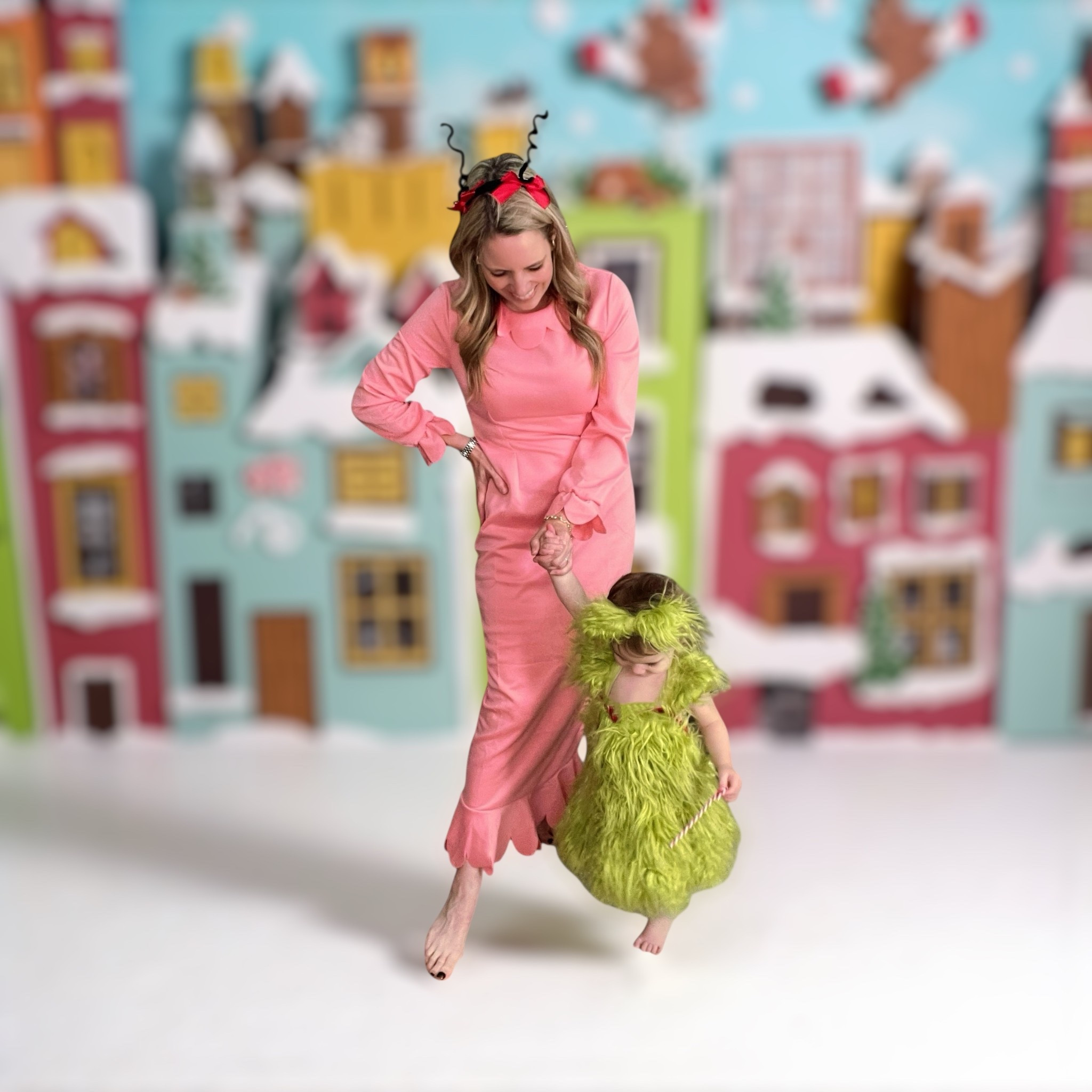 Stepping straight out of Whoville! 💕 This Mommy & Me Halloween look was too sweet to resist — I dressed as Cindy Lou Who in this pink scalloped dress paired with a red headband and antennae, while my little one became the cutest Baby Grinch in her fuzzy green tutu dress with a tiny red heart. 💚 Perfect for matching mom-and-toddler costumes, Christmas parties, or themed photoshoots. Both costumes are affordable Amazon finds and super comfy for all-day wear!

🎀 Shop the look:
👩‍🎀 Cindy Lou Who Costume (Amazon, $39)
👧💚 IMEKIS Baby Girl Grinch Dress (Amazon, $30)

🎅🏼 Whoville-approved, cozy, and totally camera-ready — this look brings all the festive cheer and playful magic to your feed!

⸻


Cindy Lou Who costume, Baby Grinch costume, mommy and me Christmas costumes, Whoville costumes, family Halloween costume ideas, toddler Christmas dress, pink scalloped dress, Grinch outfit for kids, mom and daughter matching costumes, holiday photo outfit ideas, Amazon Halloween costumes, cozy Christmas costumes, Cindy Lou Who lookalike, festive family costume inspiration, Christmas character costumes 💕💚

#LTKHalloween #LTKFamily #LTKBaby