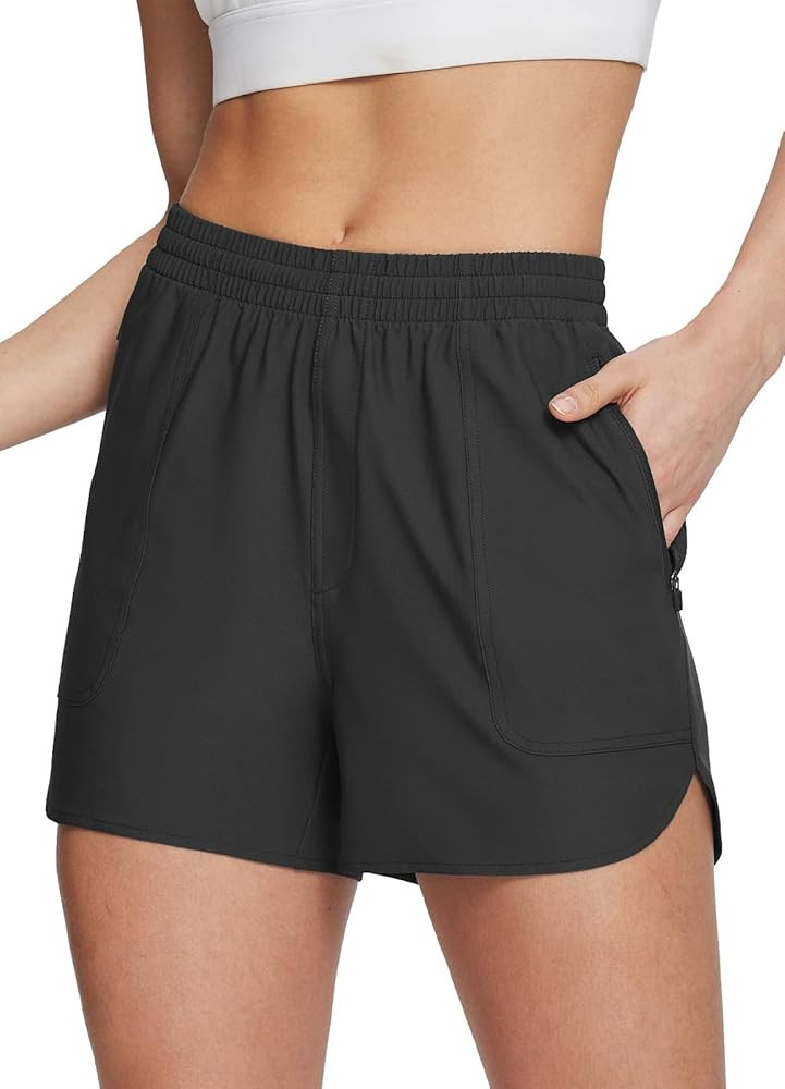 BALEAF Women's 3.5" Golf Shorts Quick Dry with Zipper Pockets Lightweight Water Resistant for Hik... | Amazon (US)