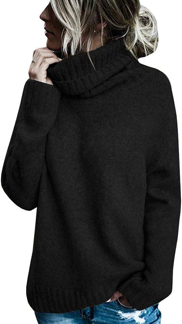 FISACE Womens Oversized Turtleneck Pullover Sweaters Cable Knit Long Sleeve Sweater Tops | Amazon (US)