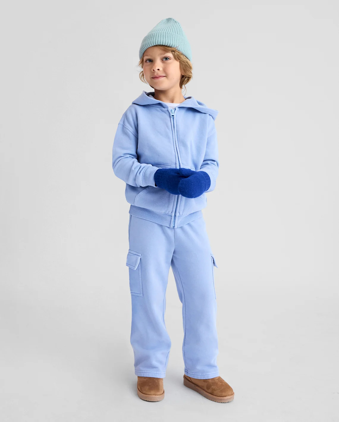 Baby And Toddler Garment Dyed Premium Fleece Cargo Lounge Pants - blue | The Children's Place