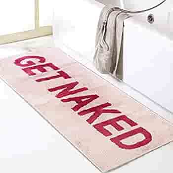 Zeeinx Get Naked Bath Mat Runner Cute Bathroom Rugs Non Slip Microfiber Bath Rugs Funny Bathroom ... | Amazon (US)