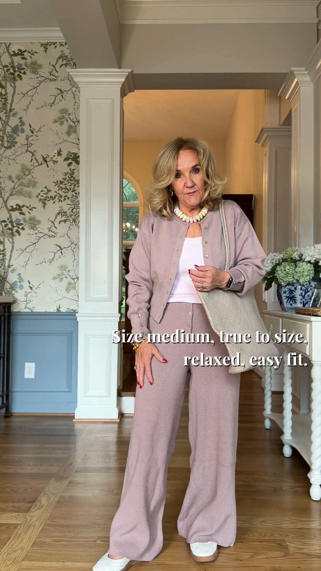This dusty mauve matching set is the definition of effortless style. The relaxed fit makes it comfortable enough for travel or everyday wear, while the polished look easily dresses up with accessories. Wearing with a cream tote, statement necklace, and leopard flats.

💡 LTK MADE EASY
❤️ Heart = Support my posts!
🔖 Save = Get sale & restock alerts
📋 Lists = Keep favorites organized
📲 Share = Send lists and products to a friend. Hello, Christmas List!
💬 Comment = Ask me anything about what I'm wearing.:-) 

 #LTKSeasonal #LTKActive #LTKOver40