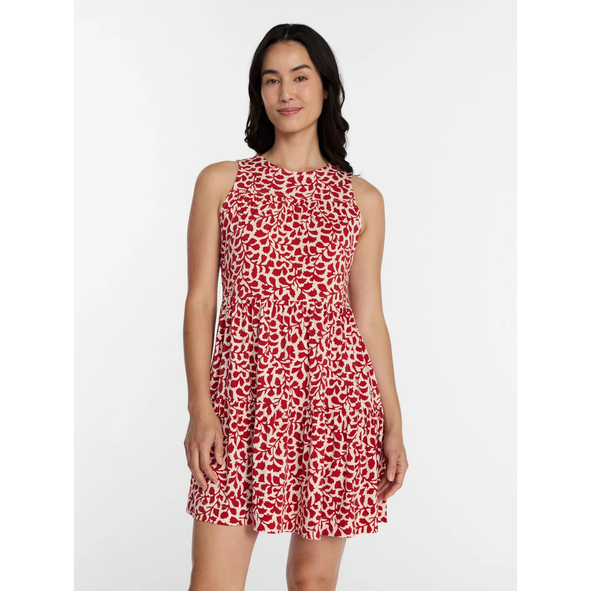 Time and Tru Women's and Women's Plus Sleeveless Tiered Mini Dress, Sizes XS-4X | Walmart (US)