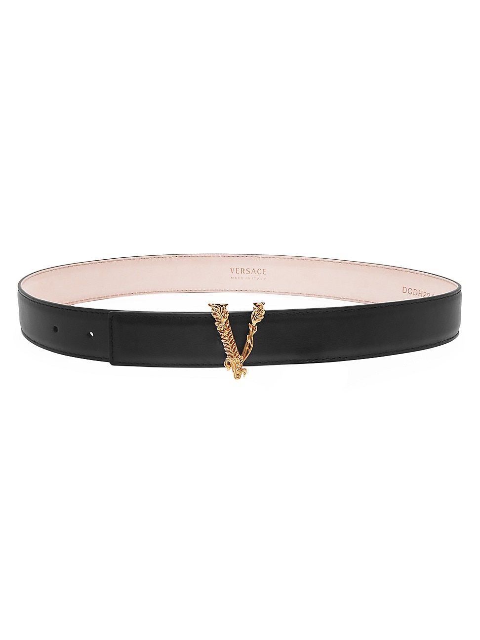 Versace Women's Virtus Leather Belt - Black - Size Large | Saks Fifth Avenue
