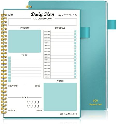 Daily Planner Undated, To Do List Notebook with Hourly Schedule Calendars Meal, Spiral Appointmen... | Amazon (US)