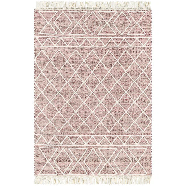 Acquaviva Geometric Handwoven Pink/White Area Rug | Wayfair Professional