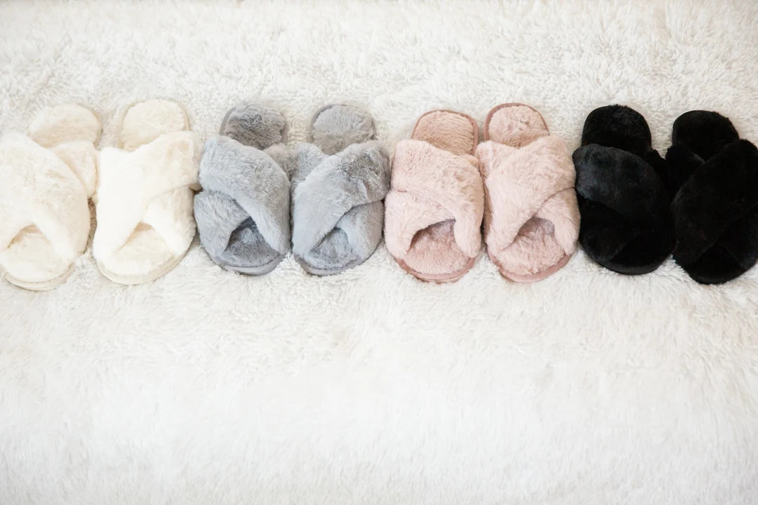 Soft Fluffy Crossover Bridesmaid Slippers | Bridesmaid gift | Bridal Slipper | Bachelorette Party... | Etsy (US)