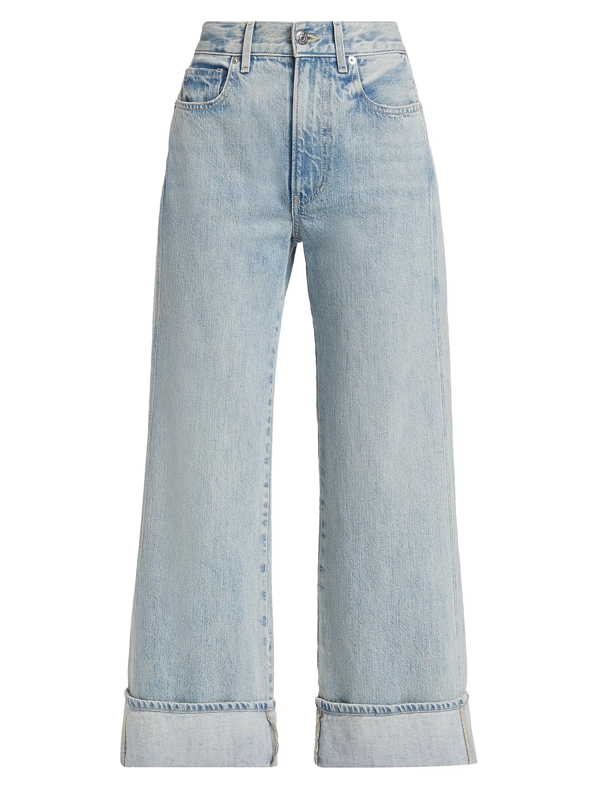 Shop Veronica Beard Taylor Wide-Leg Cuffed Jeans | Saks Fifth Avenue | Saks Fifth Avenue
