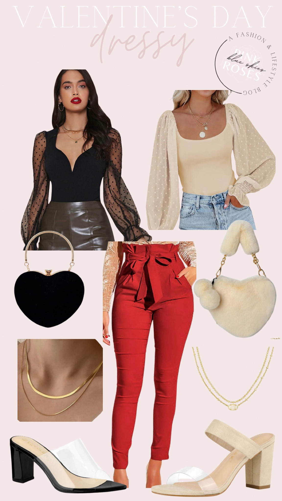 Last minute Valentine’s Day outfit that will arrive on time!

I have these high waisted red pants but in black and I love them! I wear them to work or dinners out. They pair well with these bodysuits/tops and blazers too! 

For the best look choose a size for your top/bodysuit that is more fitted

#LTKstyletip #LTKunder50 #LTKSeasonal