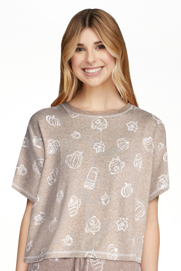 Way to Celebrate Women's Hacci Knit Short Sleeve Sleep Top, Sizes XS to 3X | Walmart (US)