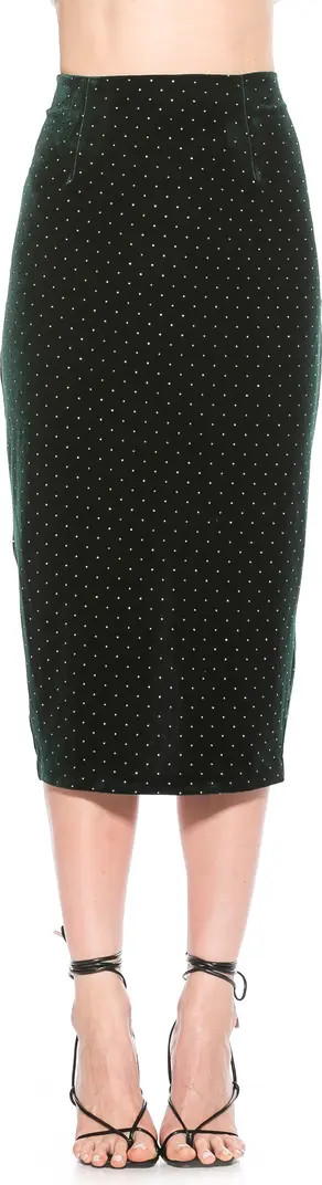 Alexia Admor Jayden Studded Velvet Midi Skirt | Nordstromrack | Nordstrom Rack