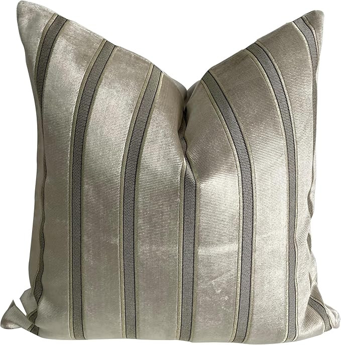 Velvet Geometric Square Throw Pillow Cover Diamond Cushion Case Modern Stripes Jacquard Velvet Pi... | Amazon (US)