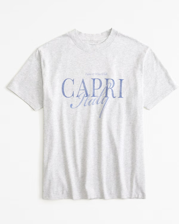Oversized Boyfriend Capri Graphic Tee | Abercrombie & Fitch (US)