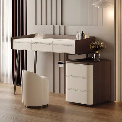 Modern Minimalist Solid Wood Flip-Top Makeup Table | Wayfair North America