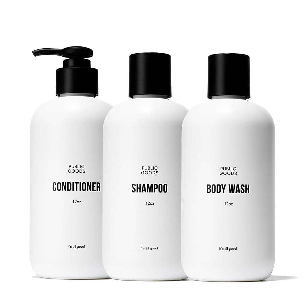 Public Goods Shower Essentials for Men and Women | Natural Shampoo, Conditioner & Body Wash | Mad... | Amazon (US)