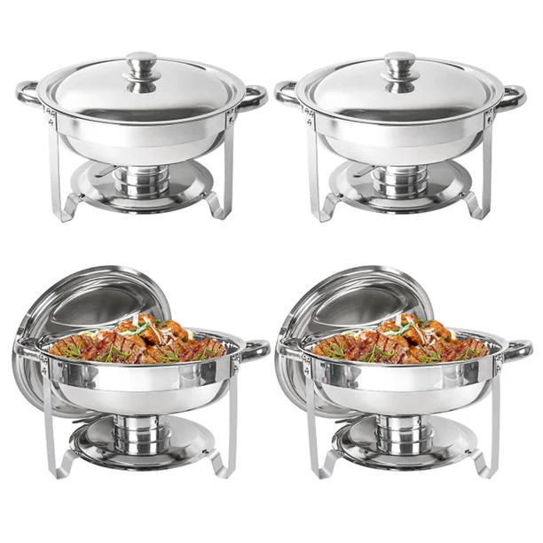 IMACONE Chafing Dish Buffet Set,5 Qt 4 Packed Stainless Steel Round Catering Warmer Set with Fold... | Walmart (US)