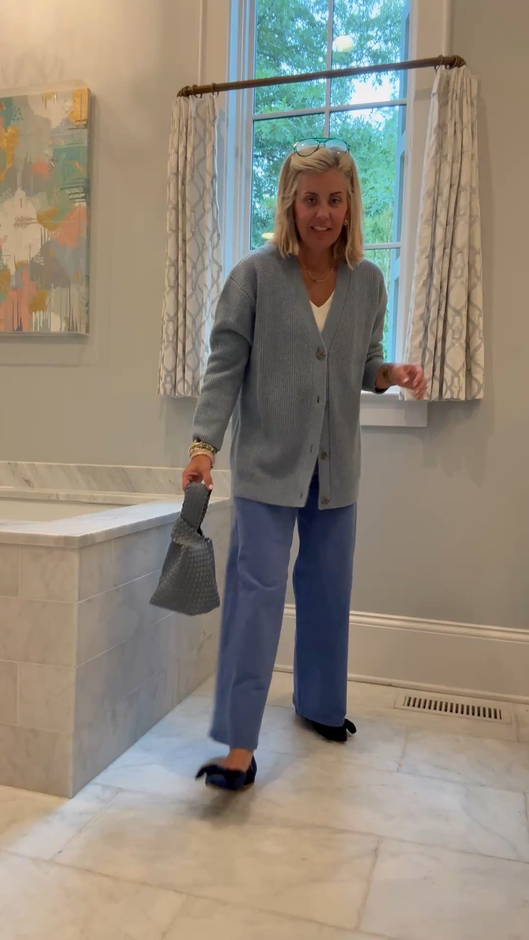 Blue monochromatic? Yes please. Wearing XS sweater, 4 jeans, small tank, 8 shoe (linking similar)

#LTKStyleTip #LTKFindsUnder100 #LTKOver40