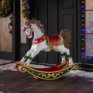 Home Accents Holiday 3.5 ft LED Rocking Horse Y33 25PA04695 | The Home Depot