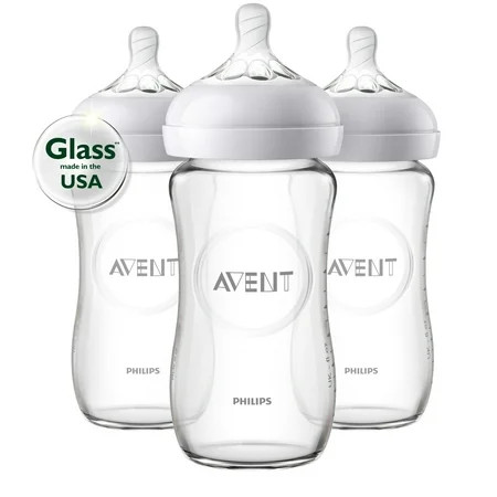 Philips Avent Glass Natural Baby Bottle 8oz 3pk SCF703/37 | Walmart (US)