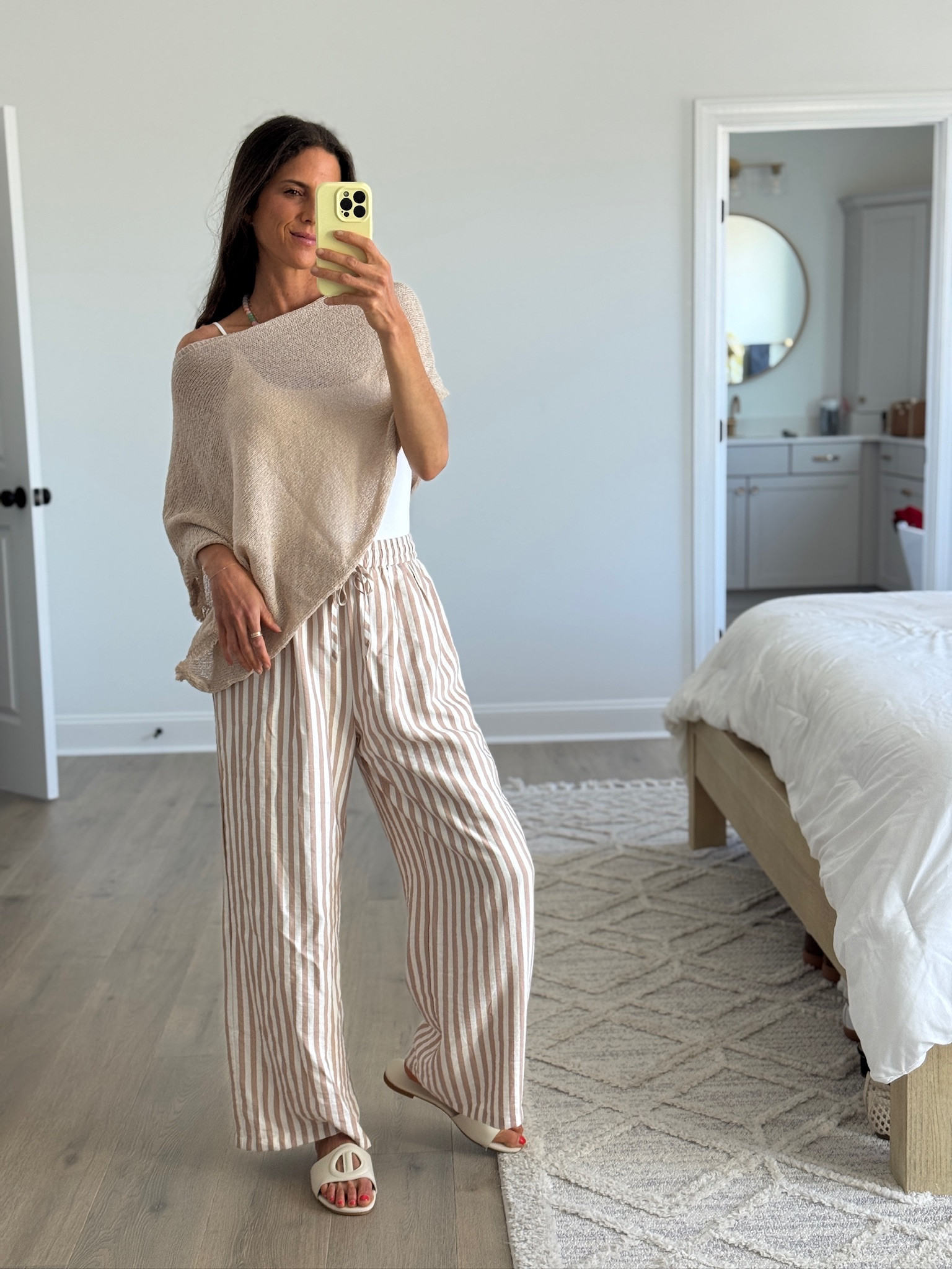 Neutral summer outfit you’ll reach for on repeat. Lightweight layers, flowy pants, and the kind of comfy that still looks put together. Perfect for everyday or travel days.

#LTKootd #LTKSeasonal #LTKmomlife