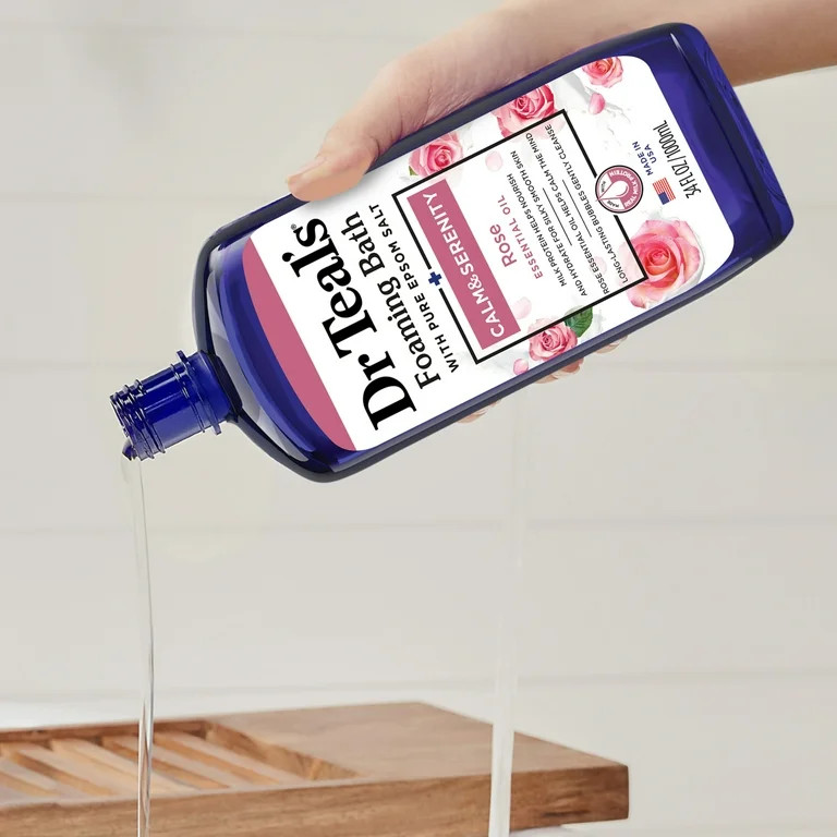 Dr Teal's Calm & Serenity Foaming Bubble Bath with Rose Essential Oil, 34 Fl. oz. | Walmart (US)