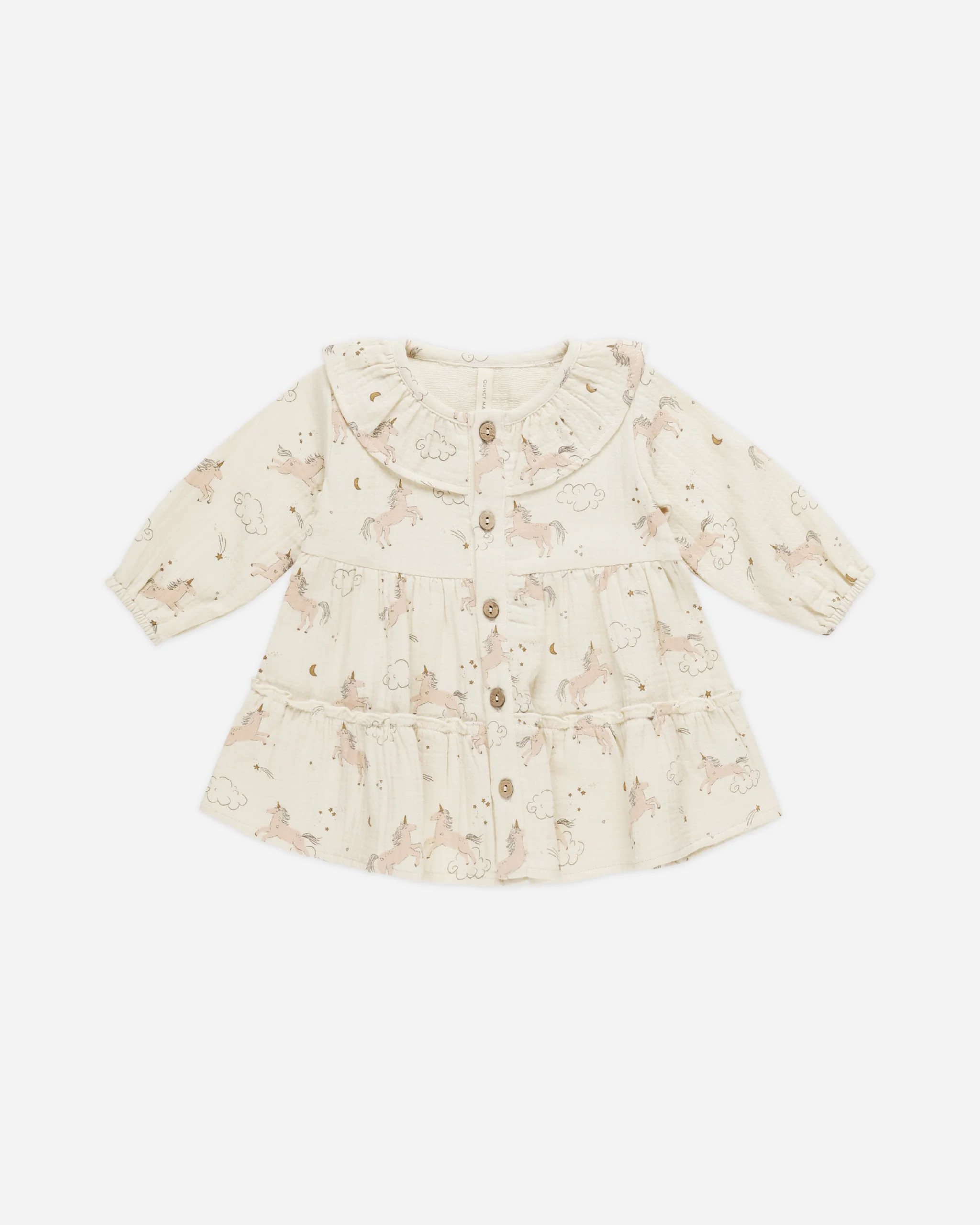 Ruffle Collar Button Dress || Unicorns | Rylee + Cru