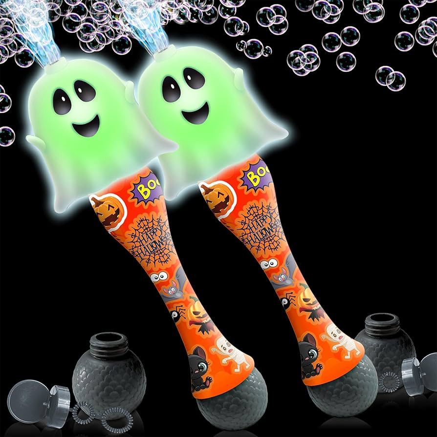 ArtCreativity Halloween Bubble Wand for Kids (2 Pack), 14" Light Up Ghost Bubble Wand with LED & ... | Amazon (US)