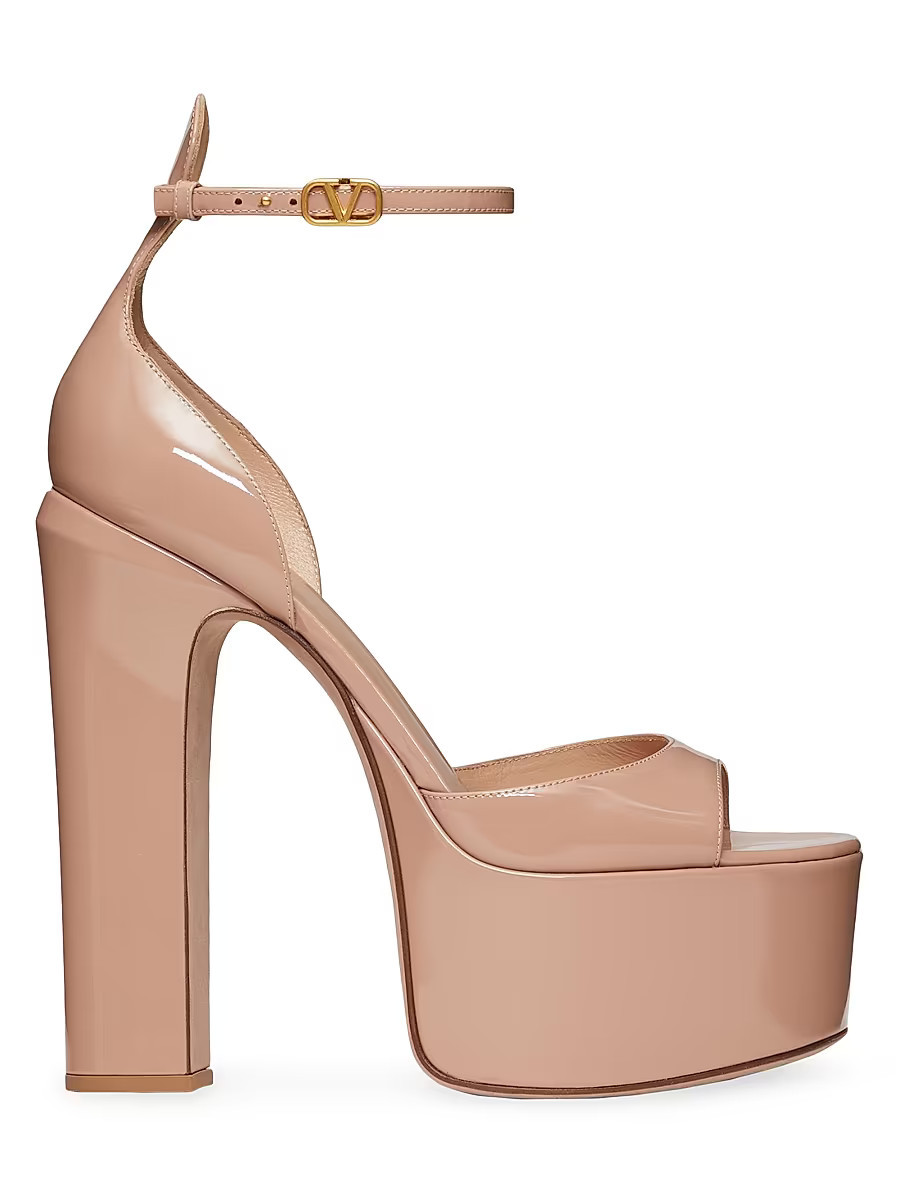Women's Tan-Go 155MM Patent Leather Platform Sandals - Rose Canne - Size 5 | Saks Fifth Avenue