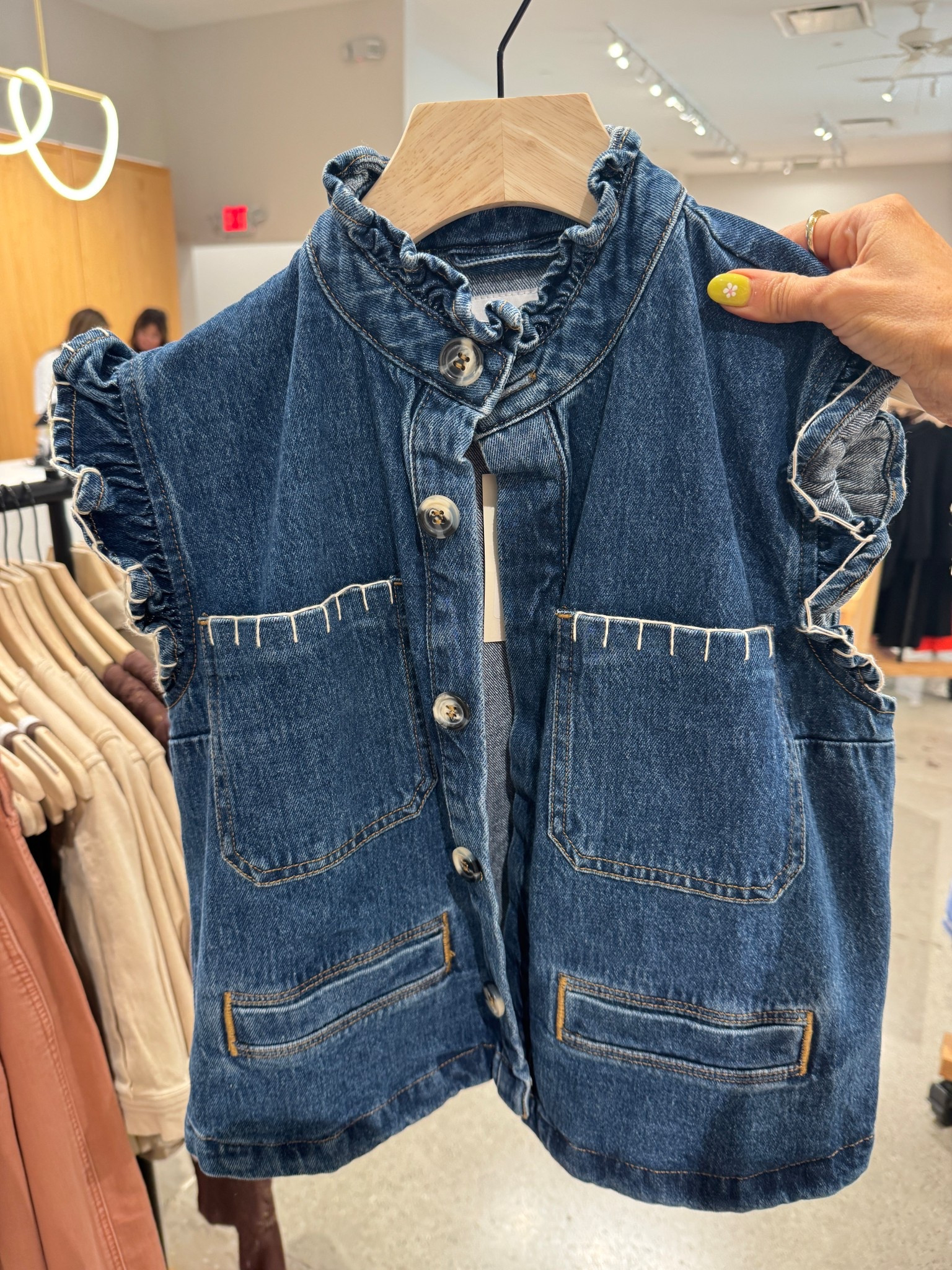 The cutest denim vests/ I bought the striped one!