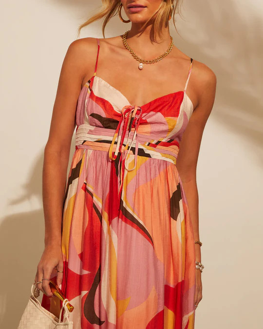 Eudora Printed Tie Front Midi Dress | VICI