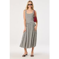 ASTR the Label | Cara Gingham Sleeveless Midi Dress in Black gingham | Size S | ASTR The Label (US)