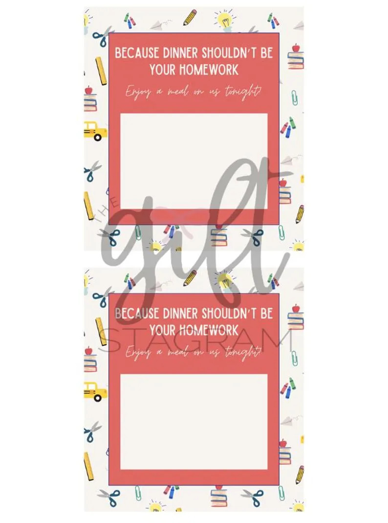 Gift Card Holder Printable Tag | Because Dinner Shouldn't Be Your Homework | Teacher Gift Ideas |... | Etsy (US)