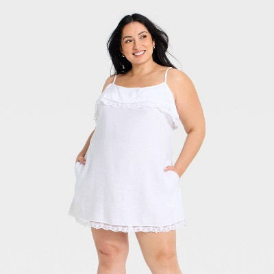 Women's Sleeveless Western Mini Sundress - Universal Thread™ White XXL | Target
