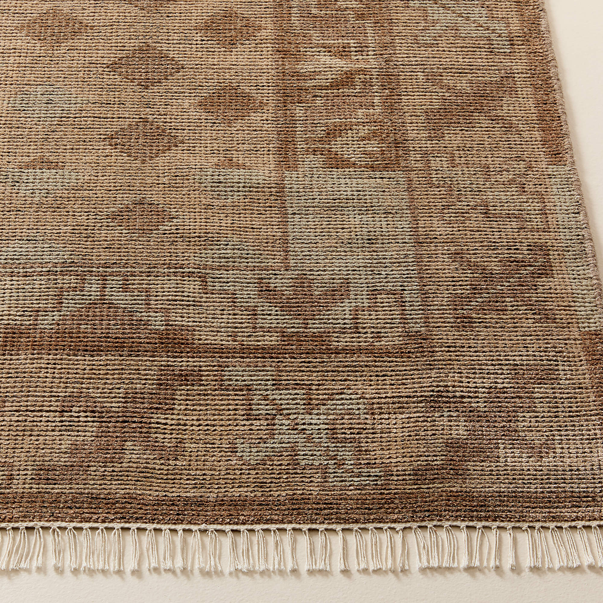 Lance Hand-Knotted Light Brown Wool and Nylon Runner Rug 2.5'x8' | CB2 | CB2